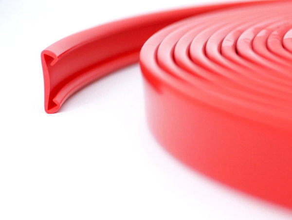 1m PVC Handlauf 40x8mm Treppenhandlauf Kunststoffhandlauf Gummi rot