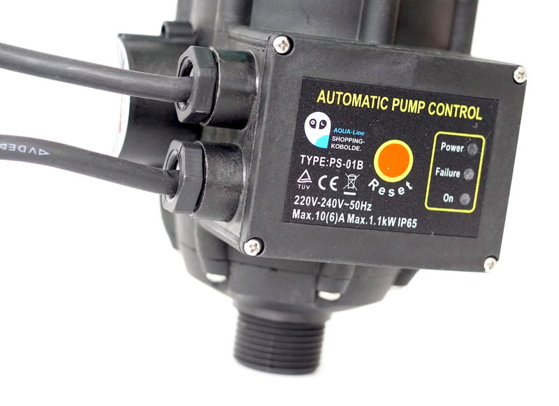 2x Pumpensteuerung PS-01A Druckschalter Druckwächter für Pumpe Gartenpumpe Hauswasserwerk mit integrierten Trockenlaufschutz und Kabel 