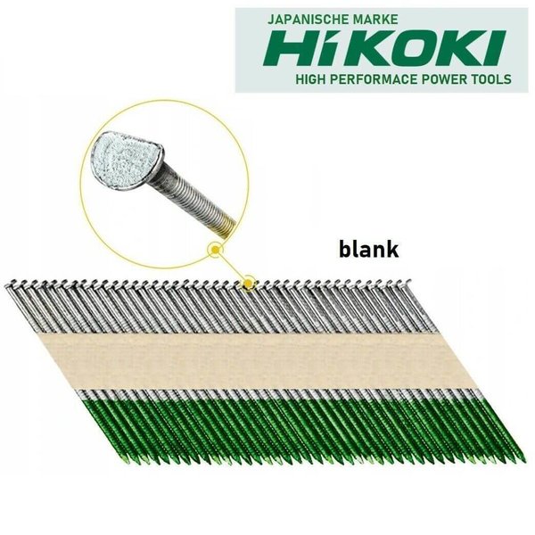 3000x HiKOKI Hitachi 34° Streifennägel GR 28/50 D-Kopf blank gerillt 2,8x50mm